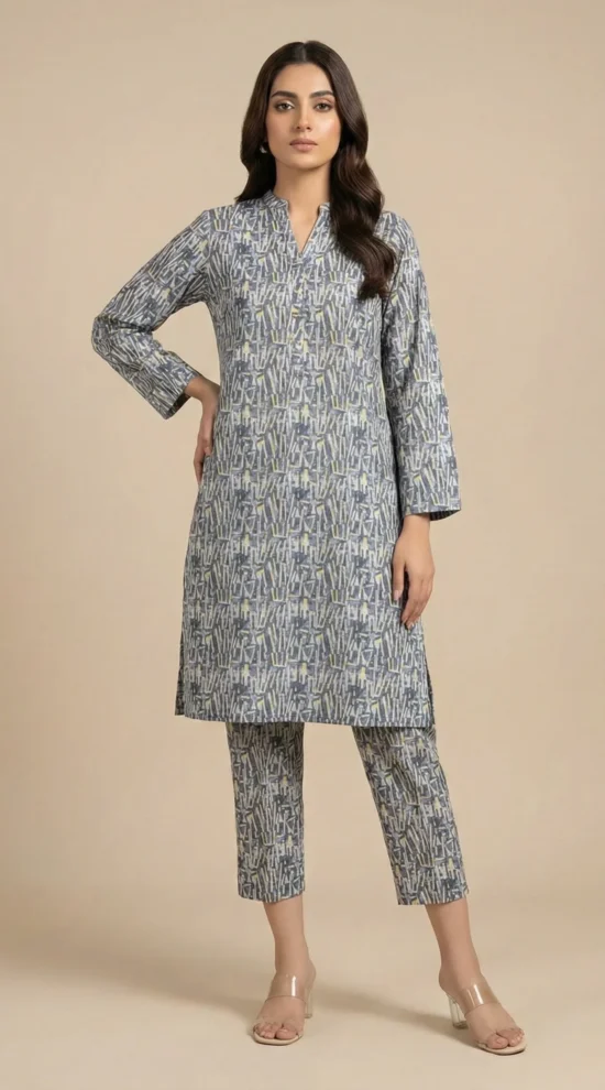 Stylish Unstitched Khaddar 2-Piece Printed Suit for Casual & Semi-Formal Wear