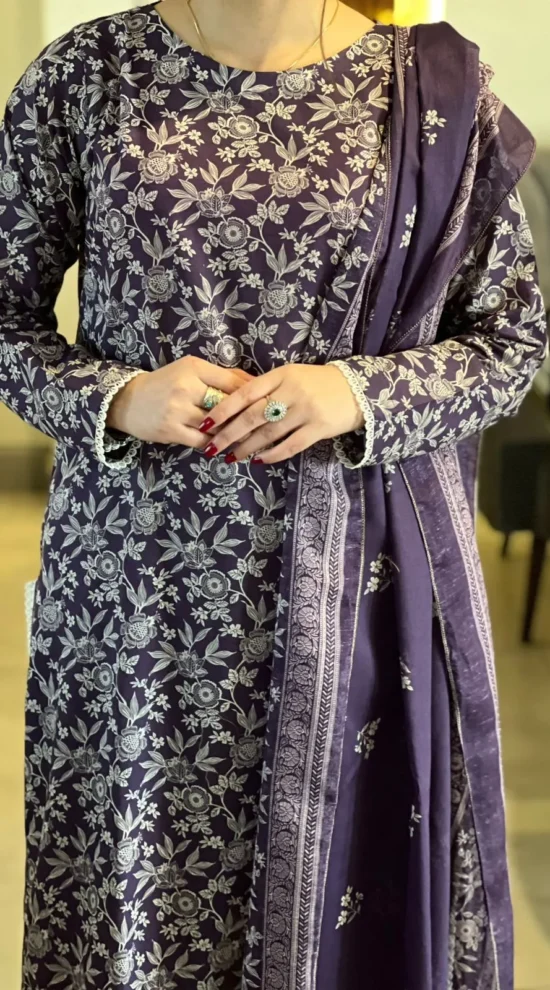 3 Piece Printed Lawn